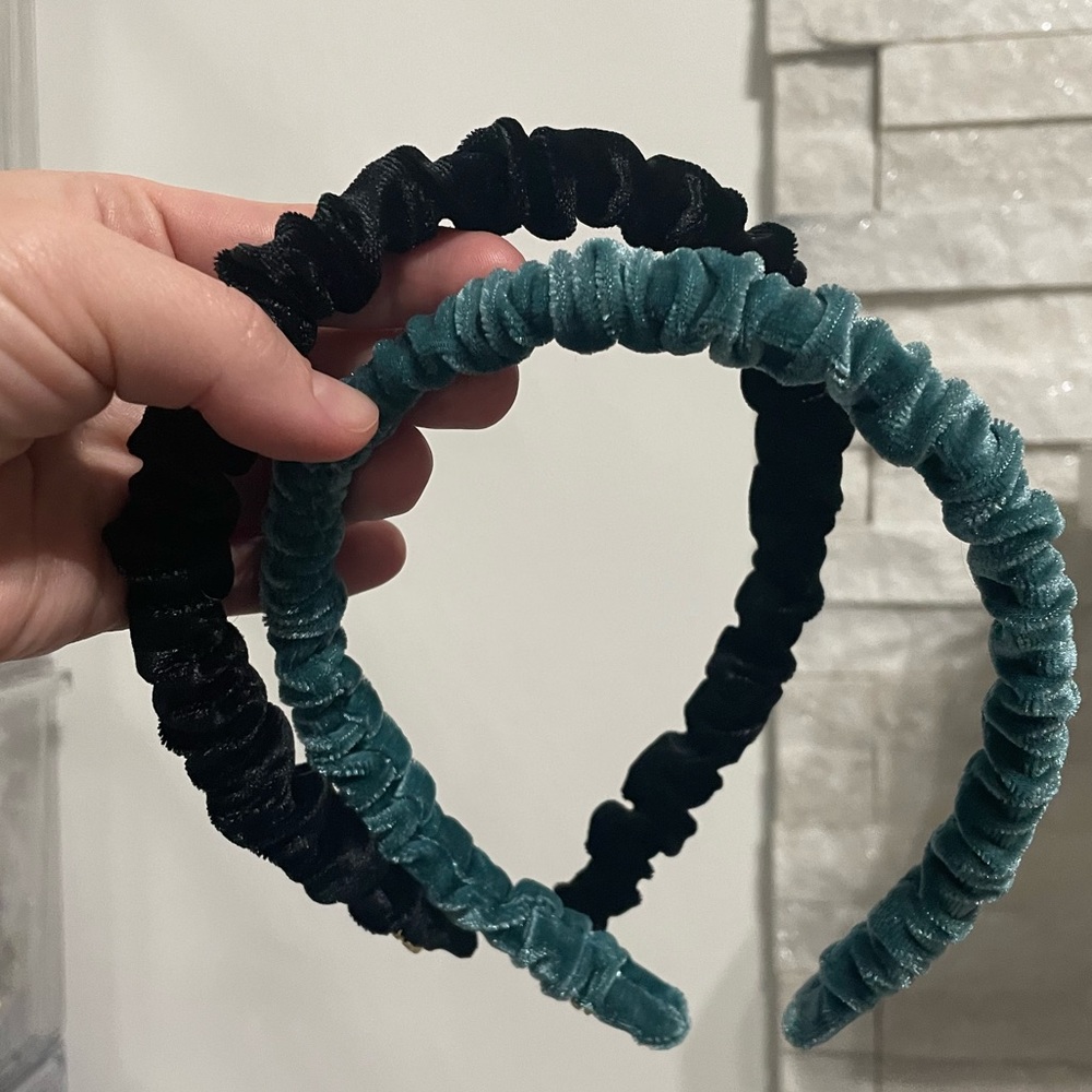Lele Sadoughi Jessie Headbands - Peacock and black velvet